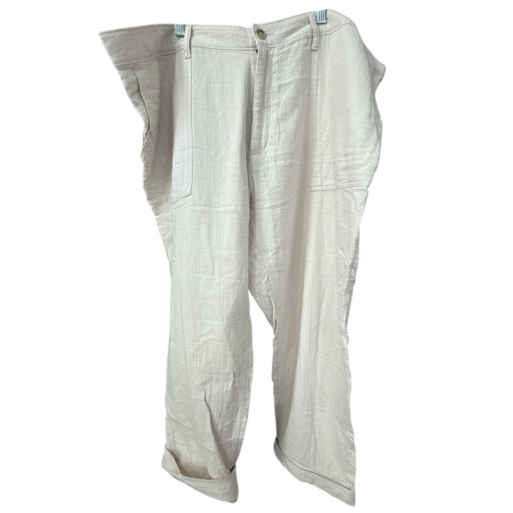 Old Navy Cream Utility Crop Pants‎ Wmn 26 100%,Cotton Minimalist Neutral Capsule